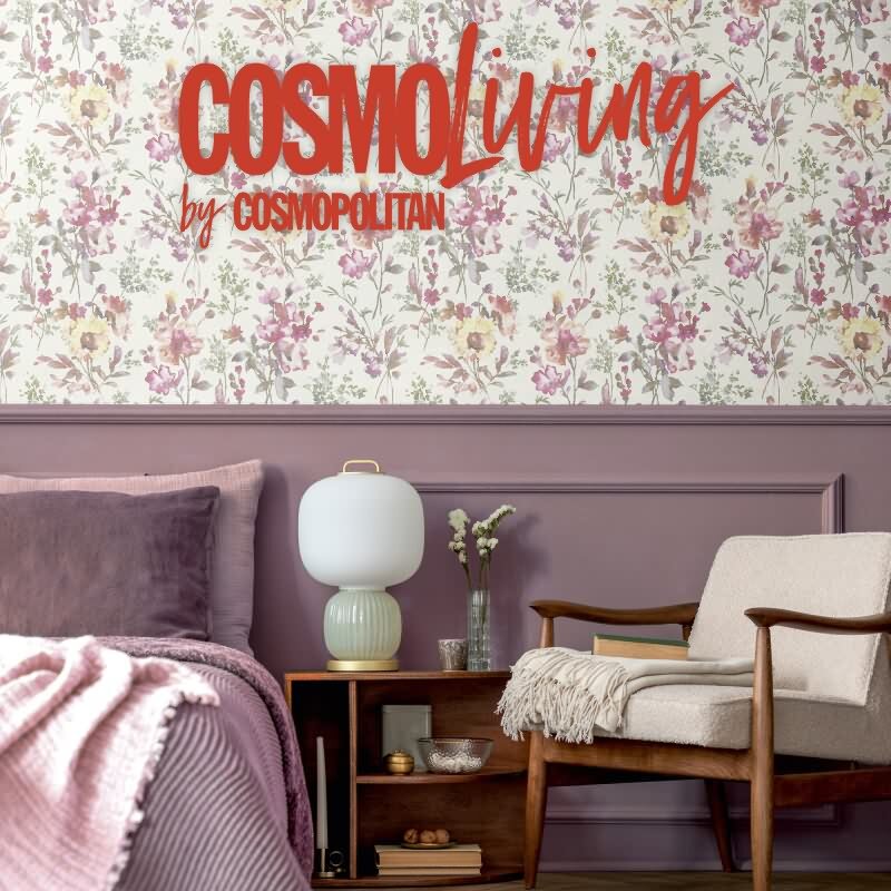 COSMOPOLITAN Vliestapete Blumentapete Weiß Rosa moderne florale Aquarell Tapete fürs Wohnzimmer livingwalls (790611)