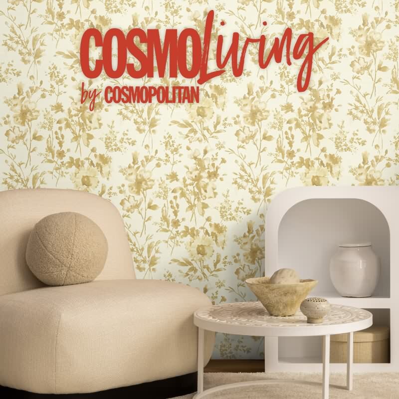 COSMOPOLITAN Vliestapete Blumen Weiß Gold moderne florale Designer Tapete livingwalls (790614)