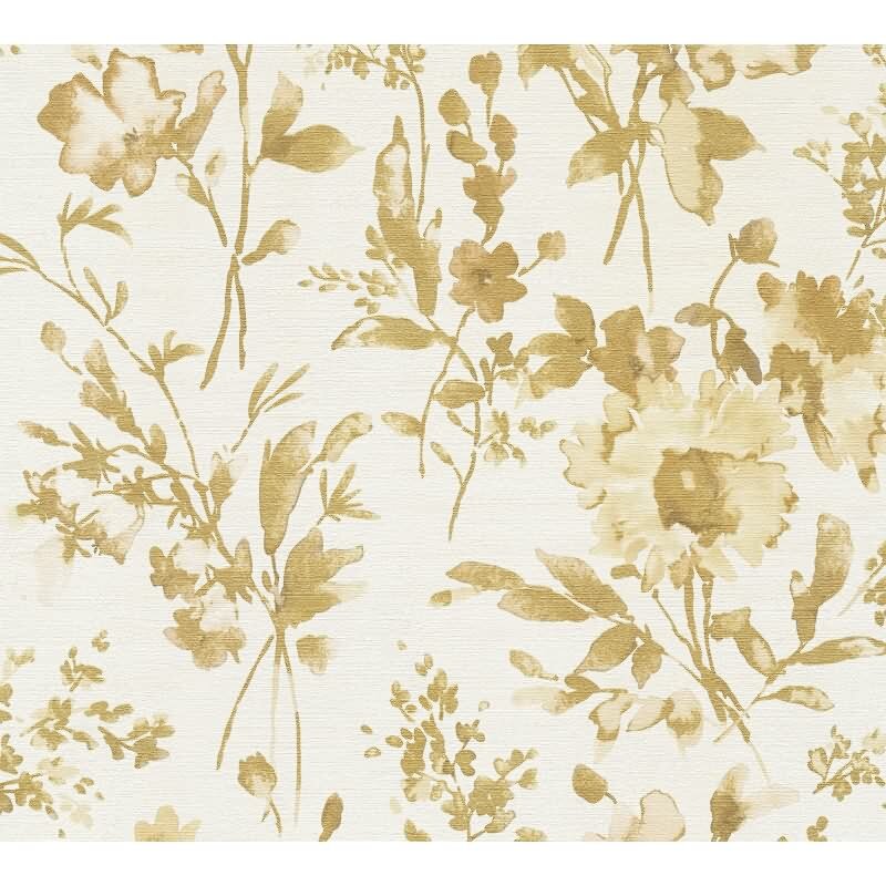 COSMOPOLITAN Vliestapete Blumen Weiß Gold moderne florale Designer Tapete livingwalls (790614)
