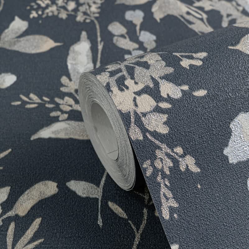 COSMOPOLITAN Vliestapete Aquarell Blaugrau Weiß moderne florale Blumentapete livingwalls (790615)