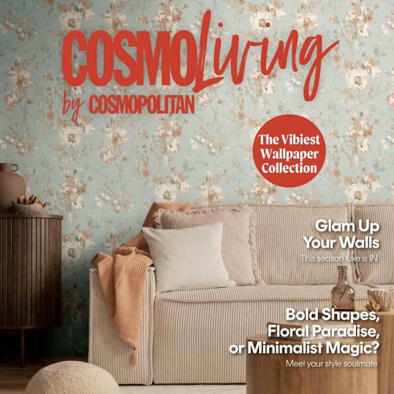 COSMOPOLITAN Vliestapete Blumen Apricot Blau Vintage Aquarell Tapete Pastell livingwalls (790616)