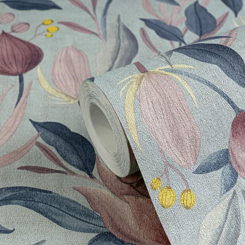COSMOPOLITAN Vliestapete Hellblau Rosa Designer Tapete floral fürs Schlafzimmer livingwalls (790621)