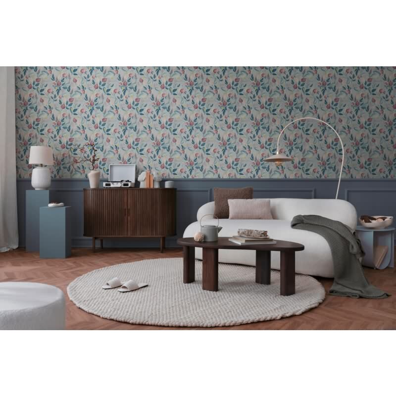 COSMOPOLITAN Vliestapete Hellblau Rosa Designer Tapete floral fürs Schlafzimmer livingwalls (790621)