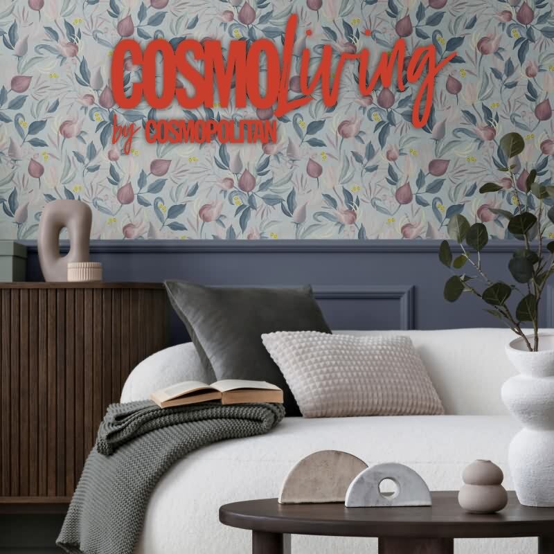COSMOPOLITAN Vliestapete Hellblau Rosa Designer Tapete floral fürs Schlafzimmer livingwalls (790621)