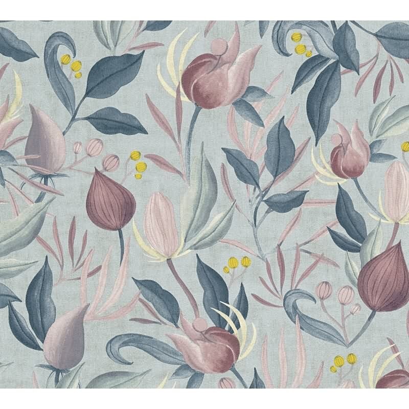 COSMOPOLITAN Vliestapete Hellblau Rosa Designer Tapete floral fürs Schlafzimmer livingwalls (790621)