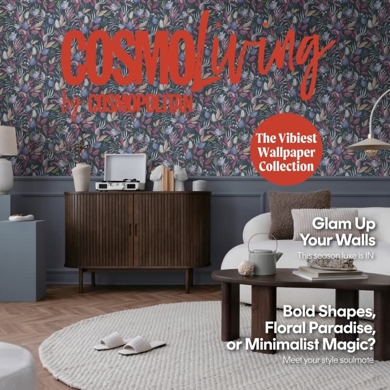 COSMOPOLITAN Vliestapete Blätter Blau Rot moderne Designer Tapete livingwalls (790623)