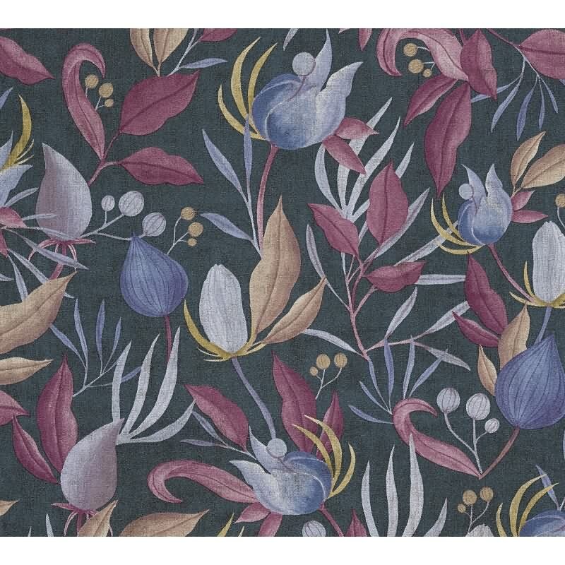 COSMOPOLITAN Vliestapete Blätter Blau Rot moderne Designer Tapete livingwalls (790623)