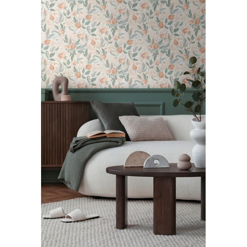 COSMOPOLITAN Vliestapete Blumen Creme Apricot Trend Tapete mit Blüten & Blättern livingwalls (790624)