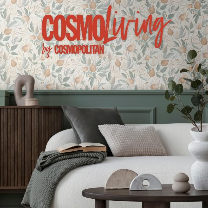 COSMOPOLITAN Vliestapete Blumen Creme Apricot Trend Tapete mit Blüten & Blättern livingwalls (790624)