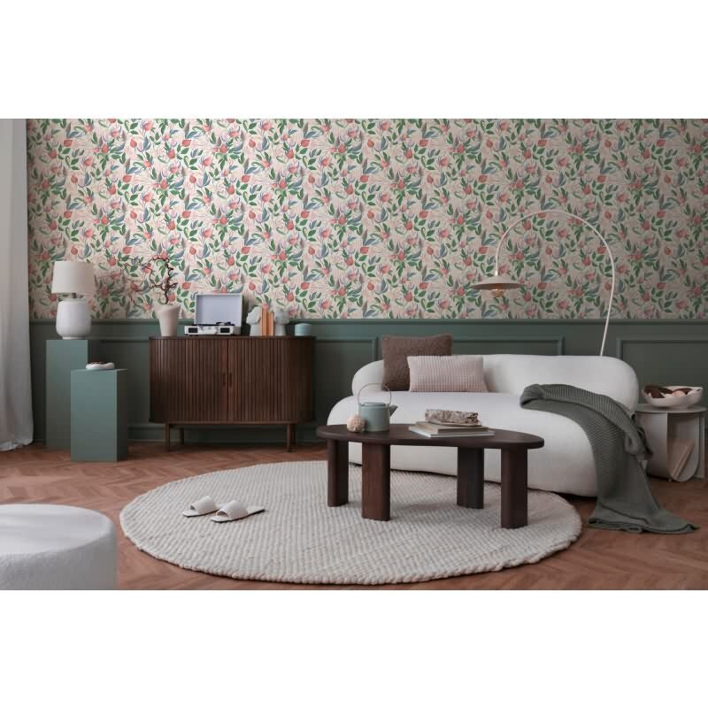 COSMOPOLITAN Vliestapete Blumen Weiß Grün Rosa botanische florale Tapete modern livingwalls (790625)