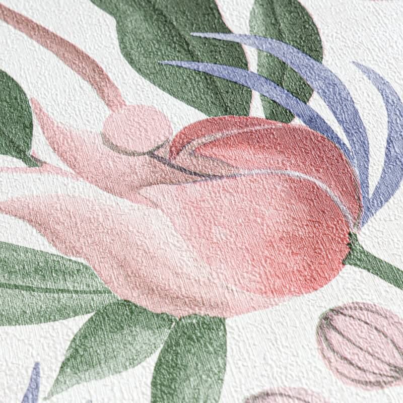 COSMOPOLITAN Vliestapete Blumen Weiß Grün Rosa botanische florale Tapete modern livingwalls (790625)