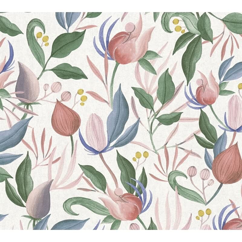 COSMOPOLITAN Vliestapete Blumen Weiß Grün Rosa botanische florale Tapete modern livingwalls (790625)