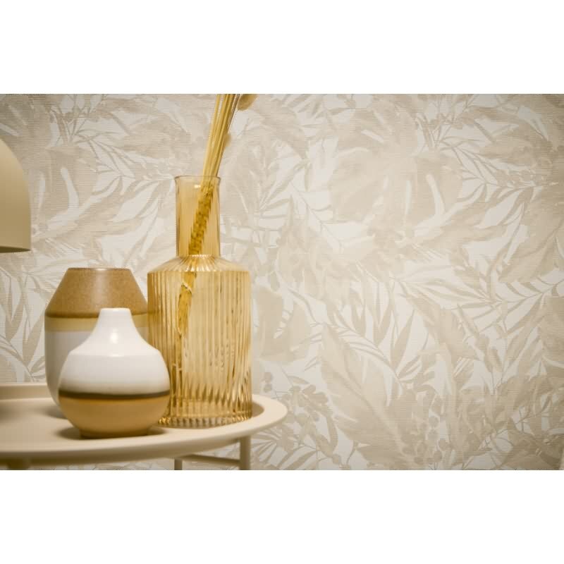 COSMOPOLITAN Vliestapete Dschungel Beige Creme botanische Tapete mit Blättern livingwalls (790631)