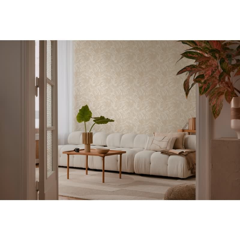 COSMOPOLITAN Vliestapete Dschungel Beige Creme botanische Tapete mit Blättern livingwalls (790631)