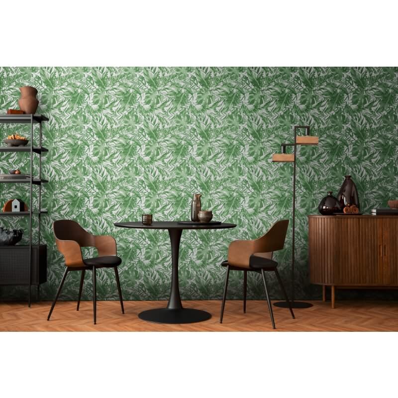 COSMOPOLITAN Vliestapete Dschungel Grün Weiß tropische Palmenblatt Tapete livingwalls (790634)