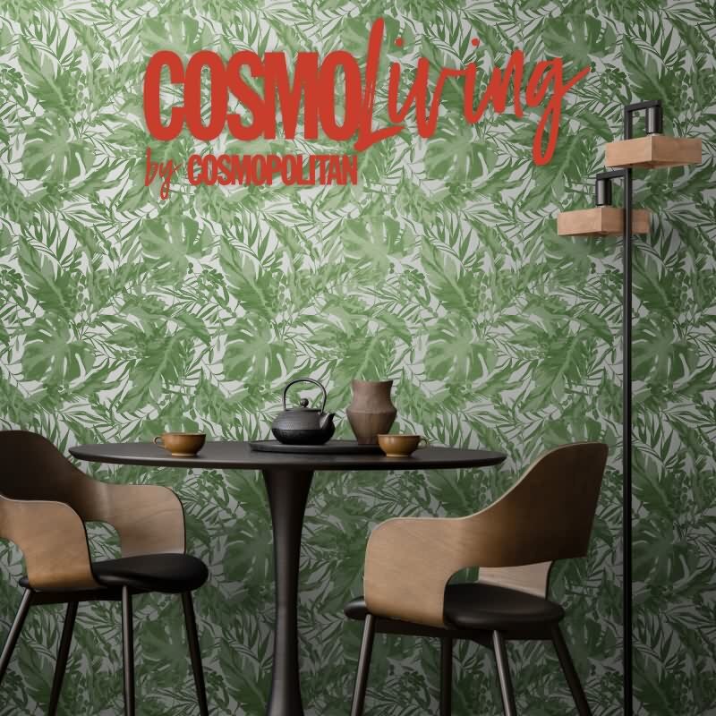 COSMOPOLITAN Vliestapete Dschungel Grün Weiß tropische Palmenblatt Tapete livingwalls (790634)
