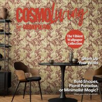 COSMOPOLITAN Vliestapete Dschungel Bordeaux Rot Goldbeige...