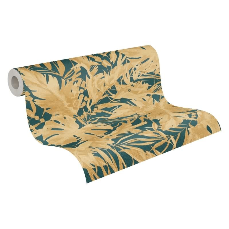 COSMOPOLITAN Vliestapete Dschungel Petrol Goldbeige exklusive Designer Tapete livingwalls (790636)