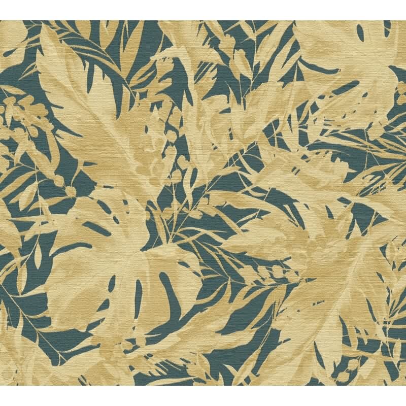 COSMOPOLITAN Vliestapete Dschungel Petrol Goldbeige exklusive Designer Tapete livingwalls (790636)