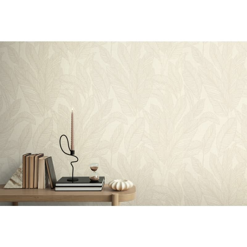 COSMOPOLITAN Vliestapete Blätter Creme Beige moderne Tapete fürs Wohnzimmer livingwalls (790641)