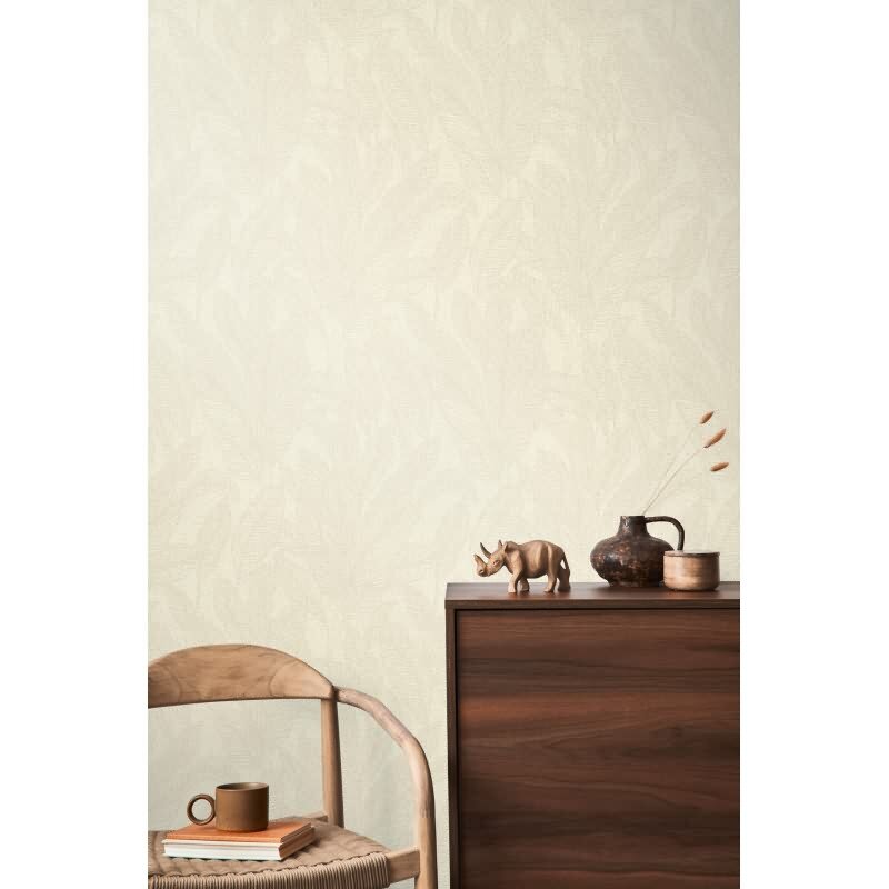 COSMOPOLITAN Vliestapete Blätter Creme Beige moderne Tapete fürs Wohnzimmer livingwalls (790641)