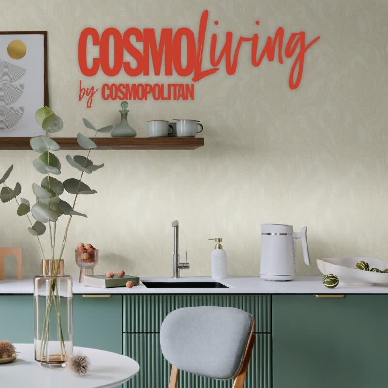 COSMOPOLITAN Vliestapete Blätter Creme Beige moderne Tapete fürs Wohnzimmer livingwalls (790641)