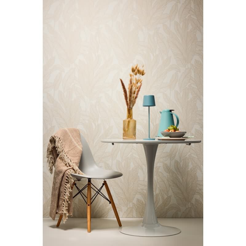 COSMOPOLITAN Vliestapete Blätter Beige Creme natürliche Tapete fürs Schlafzimmer livingwalls (790642)