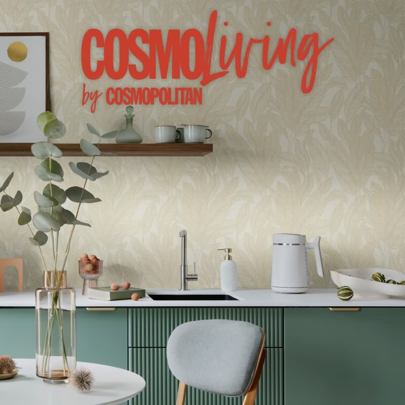 COSMOPOLITAN Vliestapete Blätter Beige Creme natürliche Tapete fürs Schlafzimmer livingwalls (790642)