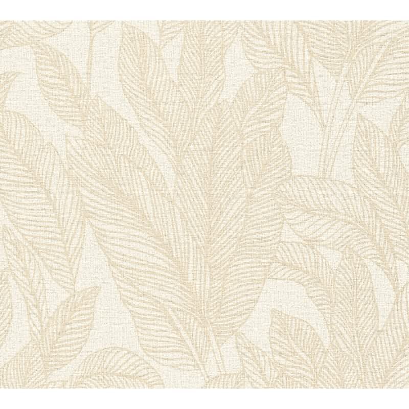 COSMOPOLITAN Vliestapete Blätter Beige Creme natürliche Tapete fürs Schlafzimmer livingwalls (790642)