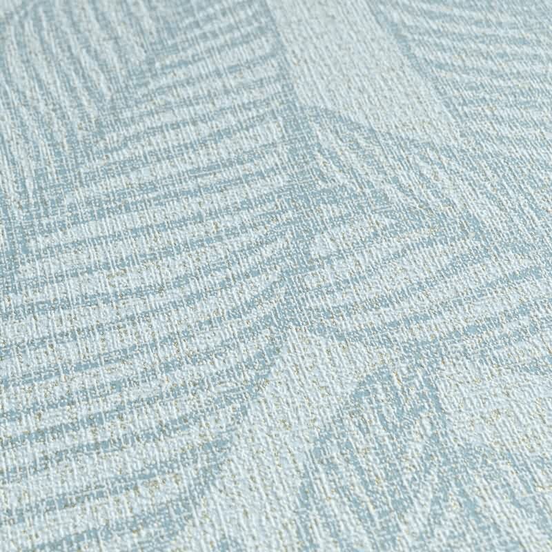 COSMOPOLITAN Vliestapete Hellblau mit Blattstruktur moderne Designer Tapete livingwalls (790643)