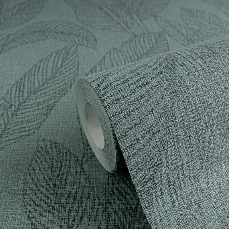 COSMOPOLITAN Vliestapete Blätter Petrol-Blau Grün natürliche Muster Tapete livingwalls (790644)