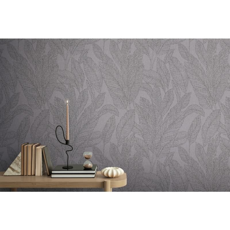 COSMOPOLITAN Vliestapete Blätter Dunkelgrau moderne Wohnzimmer Tapete livingwalls (790645)