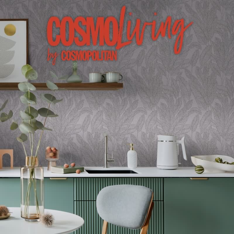 COSMOPOLITAN Vliestapete Blätter Dunkelgrau moderne Wohnzimmer Tapete livingwalls (790645)
