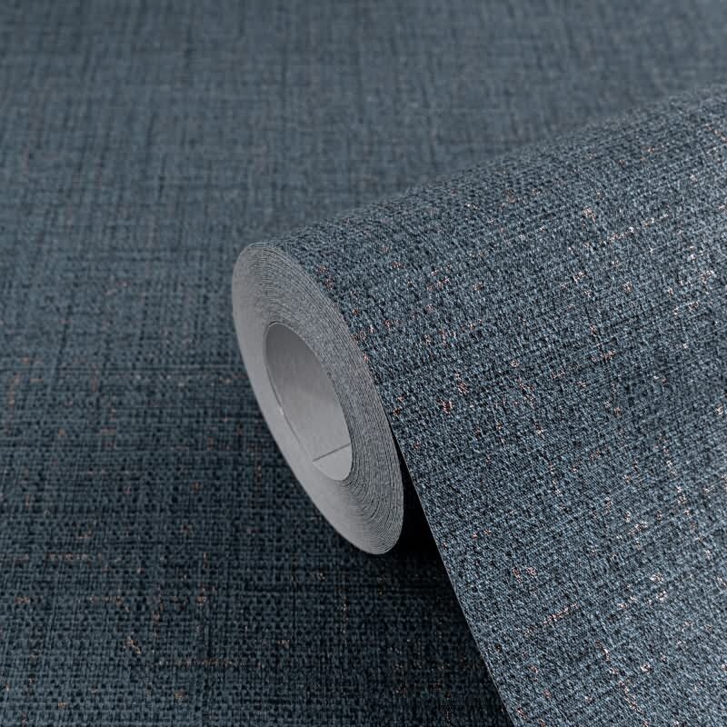 COSMOPOLITAN Vliestapete Dunkelblau edle Uni Tapete mit Textiloptik fürs Schlafzimmer livingwalls (790674)