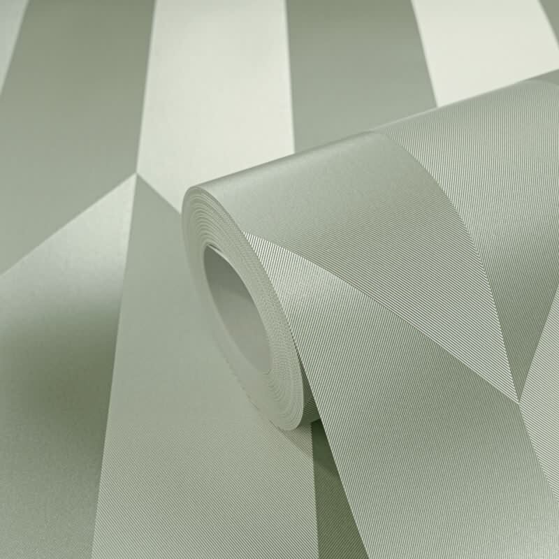 COSMOPOLITAN 3D Vliestapete Grün geometrische Tapete mit Metallic-Effekt fürs Wohnzimmer livingwalls (790864)