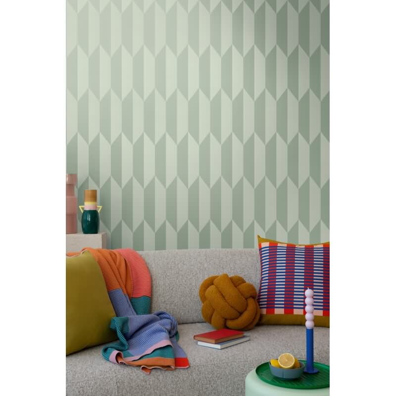 COSMOPOLITAN 3D Vliestapete Grün geometrische Tapete mit Metallic-Effekt fürs Wohnzimmer livingwalls (790864)