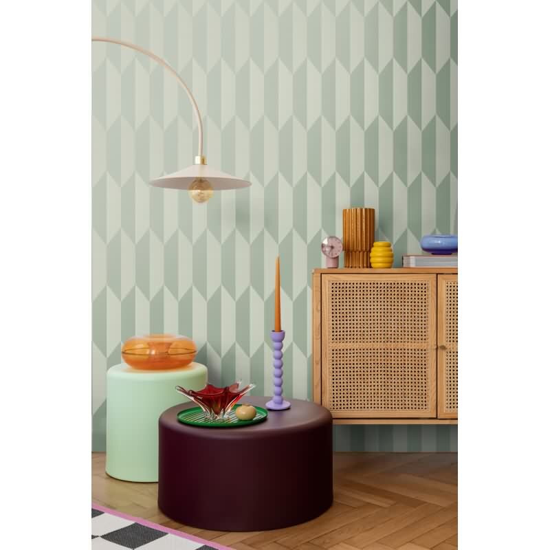 COSMOPOLITAN 3D Vliestapete Grün geometrische Tapete mit Metallic-Effekt fürs Wohnzimmer livingwalls (790864)