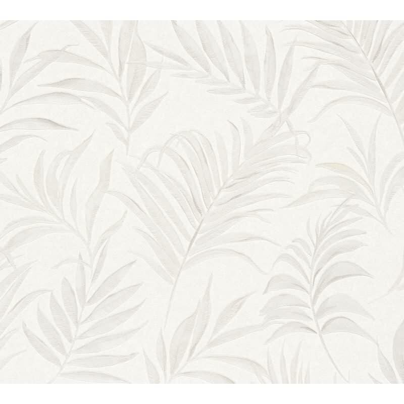 COSMOPOLITAN Vliestapete Blattmuster Creme Weiß florale Tapete für Esszimmer & Küche livingwalls (791081)