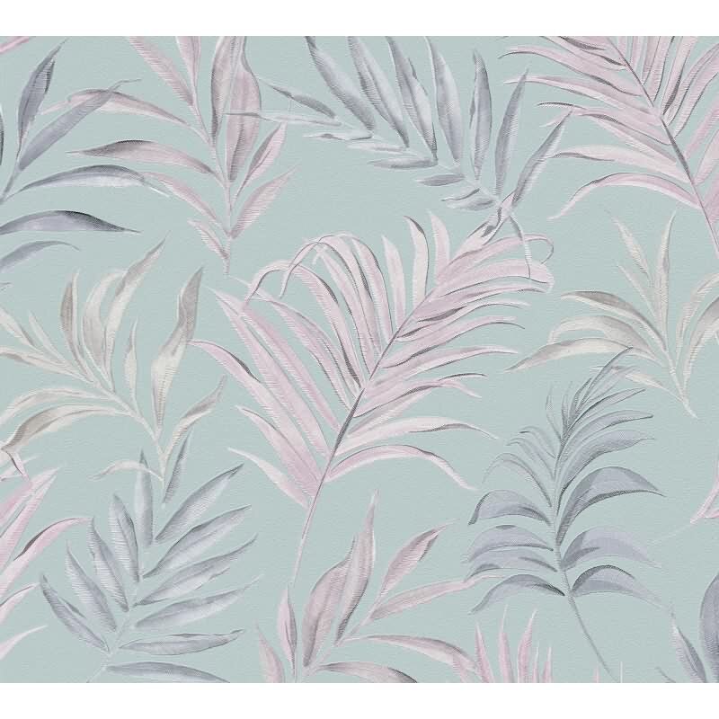 COSMOPOLITAN Vliestapete Türkis Rosa florale Blätter Tapete fürs Wohnzimmer livingwalls (791082)