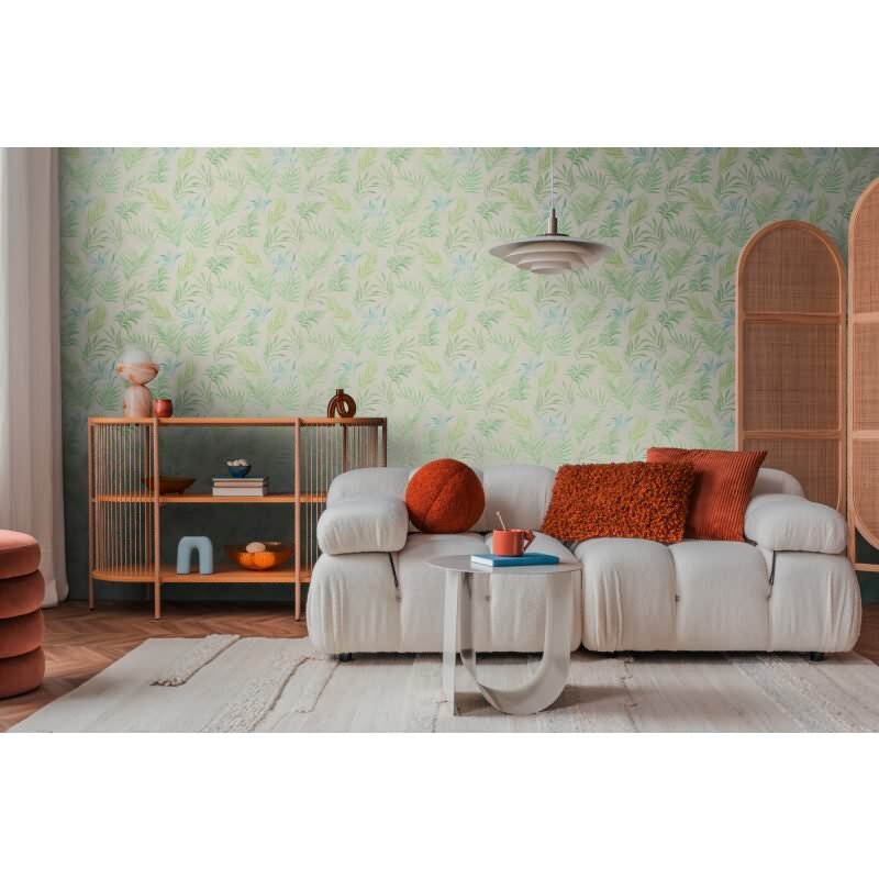 COSMOPOLITAN Vliestapete Blätter Grün Türkis Pastell tropische Tapete fürs Wohnzimmer livingwalls (791084)