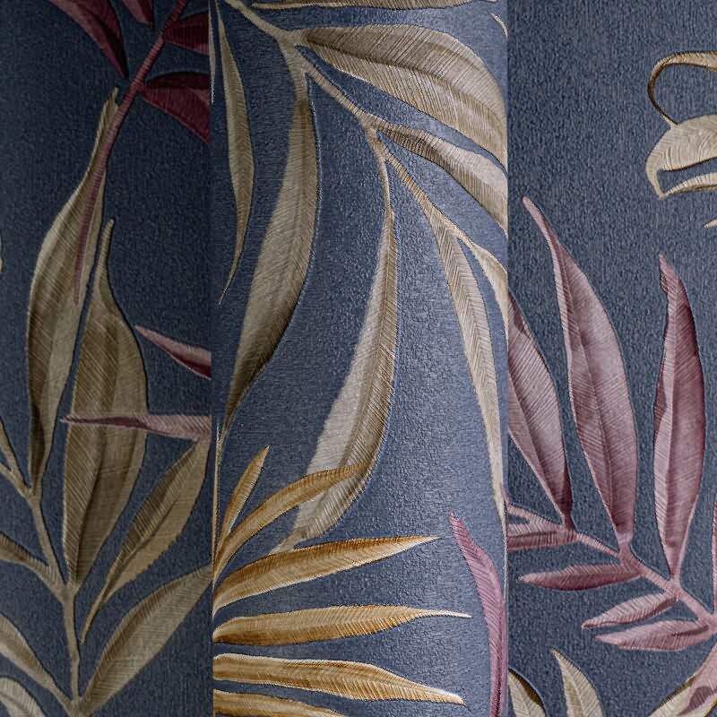 COSMOPOLITAN Vliestapete Palmen-Blätter Blau Gelb Rosa tropische Tapete für die Küche livingwalls (791085)