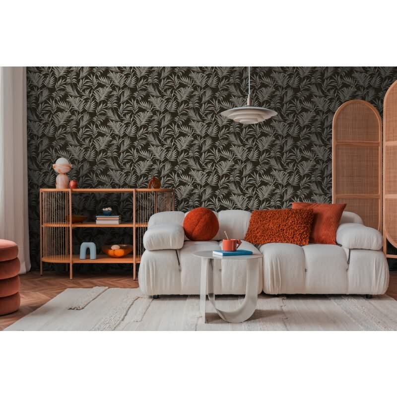 COSMOPOLITAN Vliestapete Schwarz Silber Blätter edle Tapete fürs Schlafzimmer livingwalls (791087)