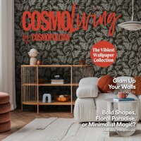 COSMOPOLITAN Vliestapete Schwarz Silber Bl&auml;tter edle...