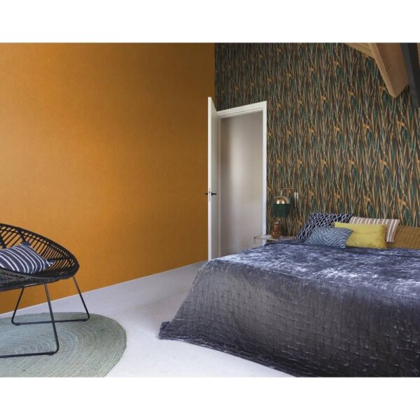 Tapete Grün, Orange, Schwarz, Anthrazit Rasch Vliestapete (330250)