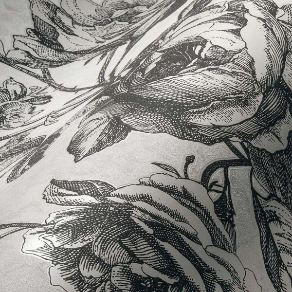 Tapete Grau, Silber, Schwarz, Anthrazit livingwalls Vliestapete (387002)