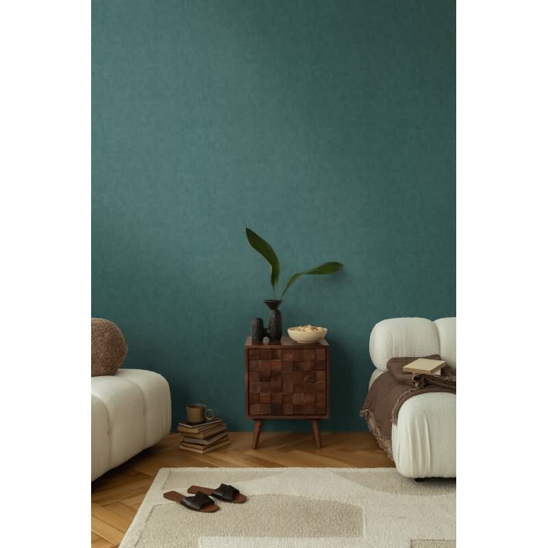 COSMOPOLITAN Vliestapete Dunkelgrün moderne Uni Tapete fürs Wohnzimmer livingwalls (791103)
