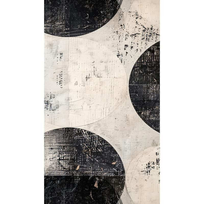 COSMOPOLITAN Fototapete Kreise Schwarz Weiß Creme moderne Vliestapete im Used Look livingwalls (791441)