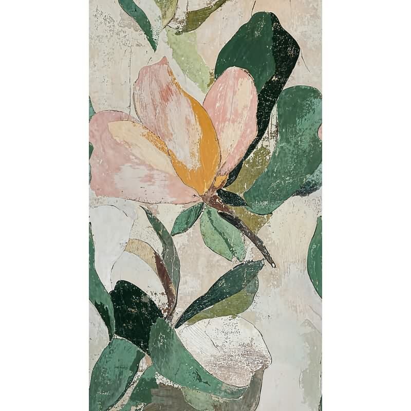 COSMOPOLITAN Fototapete Blume Creme Rosa Grün Vintage Vliestapete im Used Look livingwalls (791443)