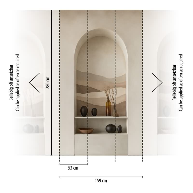 COSMOPOLITAN Fototapete 3D Nische Bögen Creme Beige Braun moderne Vliestapete livingwalls (791446)