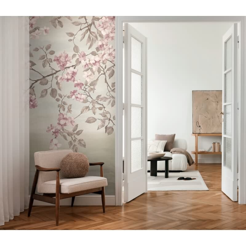 COSMOPOLITAN Fototapete Blüten Äste Rosa Beige romantische Vintage Vliestapete livingwalls (791448)